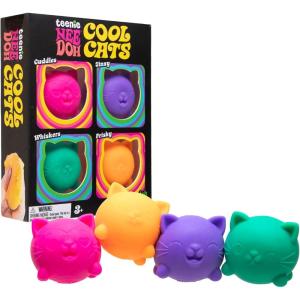 Schylling NeeDoh Cool Kitten Teenie Needoh 4 Pack – Sensory Squeeze Toy – 1.5″ in Diameter – Colors May Vary