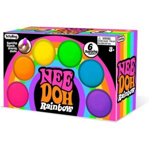 Schylling NeeDoh Rainboh Teenie – Sensory Squeeze Toy – Contains 6 Mini Groovy Globs – 1.5″ Wide – Multicolored(1 EA)