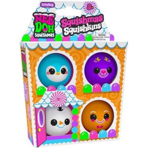 Schylling NeeDoh The Groovy Glob Squishmas Squishkins Stress Ball 4-Pack