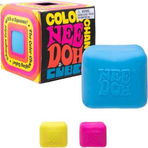 Schylling Needoh Color Change Cube – Sensory Squeeze Toy – Colors May Vary