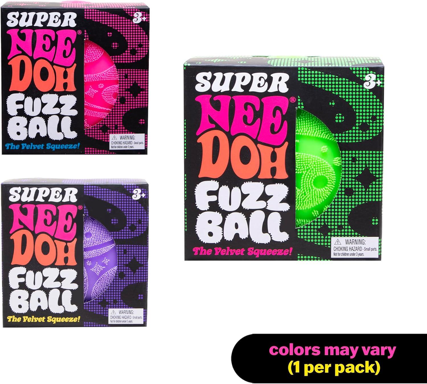 image:imageSchylling Super NeeDoh Fuzzball Stress Ball Fidget Toy Huge 45 in Diameter Jumbo Squishy Squeezy Fun Colors Assorted Ages 3
