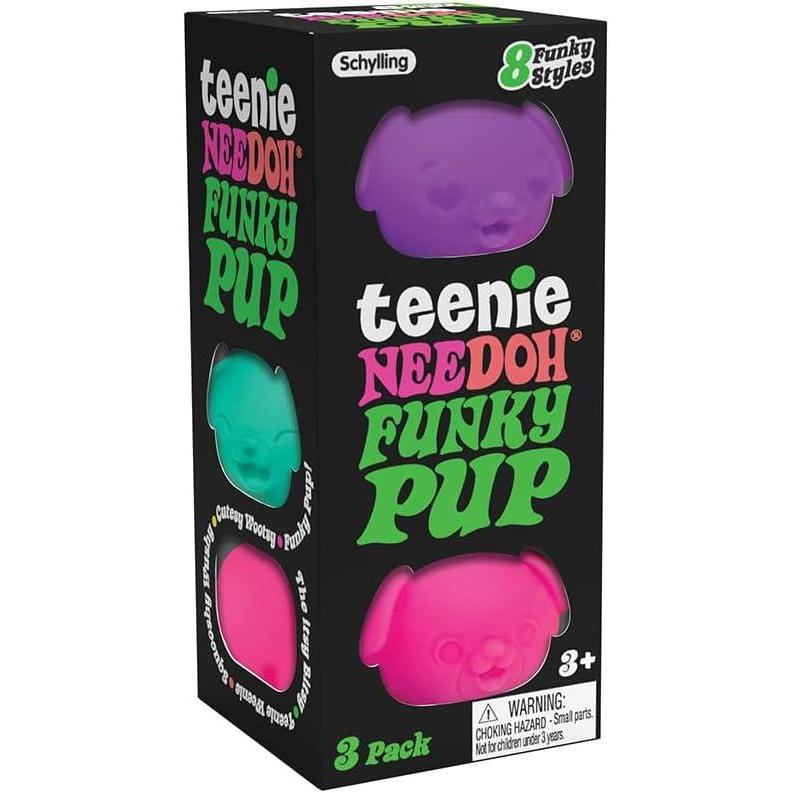 image:imageSchylling NeeDoh Teenie Funky Pups  Sensory Squeeze Toy  Contains 3 Mini Groovy Globs  15 Wide  Color May Vary Pack of 1