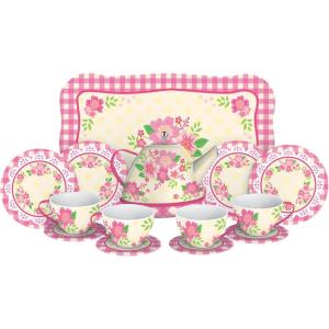 Schylling Fancy Tin Tea Set , Red