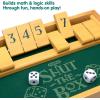 Schylling Shut the Box – Family Game of Strategy and Chance – Includes Collectible Wooden Game Box, Felt Bottom, Rounded Dice, and Detailed Instructions – Ages 6 and Up