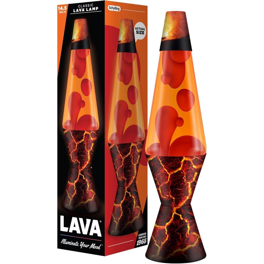 image:imageThe Original Lava Lamp 145 Volcanic Crags Classic Liquid Motion Lamp Red Wax and Orange Liquid 2078 Amazon Exclusive145 inches