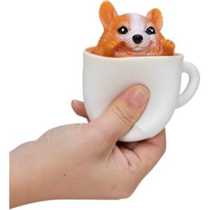 Schylling Pup in a Cup – Squeeze to Reveal Adorable Caffeine-Themed Companions – Style May Vary (Pack of 1)